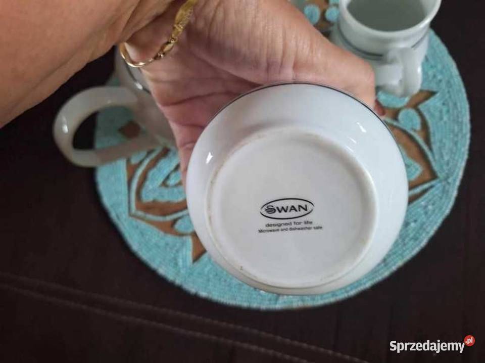 Zestaw Swan dzbanek cukiernica dzbanuszek na Myszków