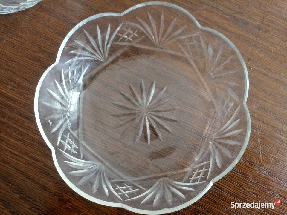 Salaterki kryształowe z PRL HSG Zabkowice przezroczysty Zawiercie sprzedam