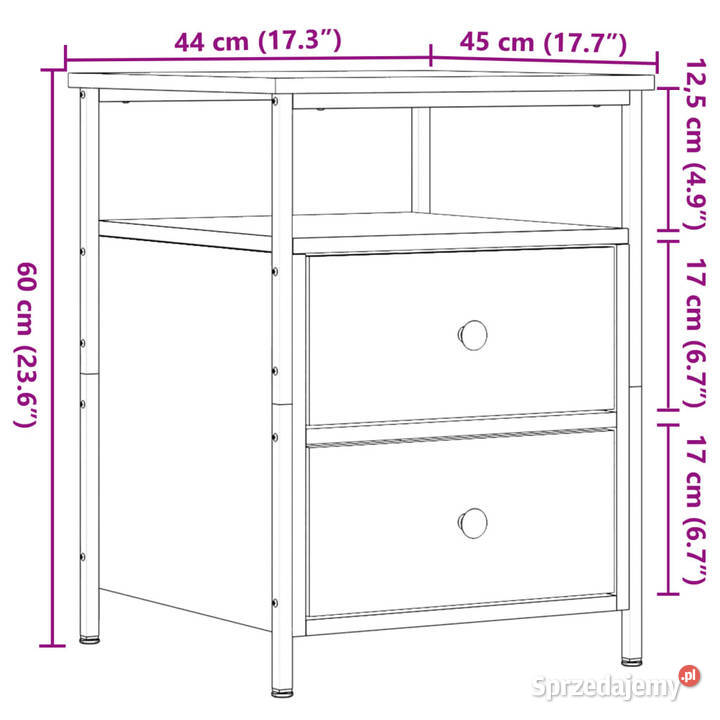 Szafka nocna dąb artisan 44x45x60 materiał sprzedam