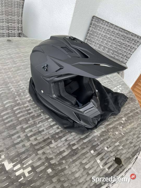 Kask Cross Raven Airborne Evo Matowy Czarny S małopolskie Wolbrom