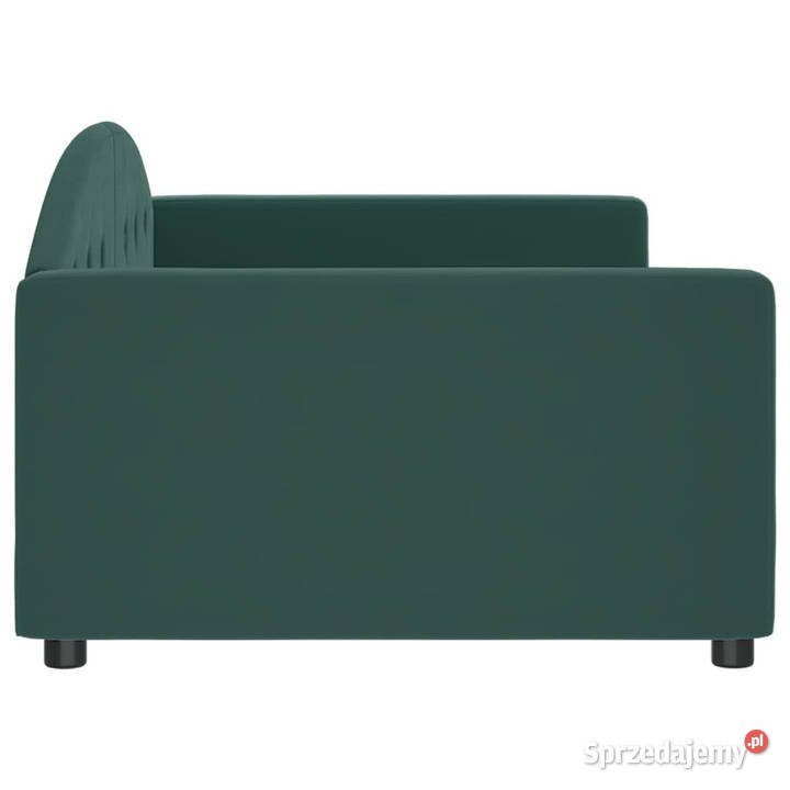 Sofa z funkcją spania ciemnozielona aksamitna 110cm Łóżka Warszawa