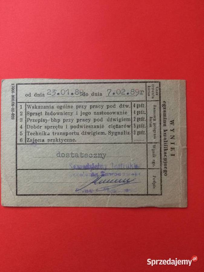 1595 Zaświadczenie Stoczni Szczecińskiej Szczecin