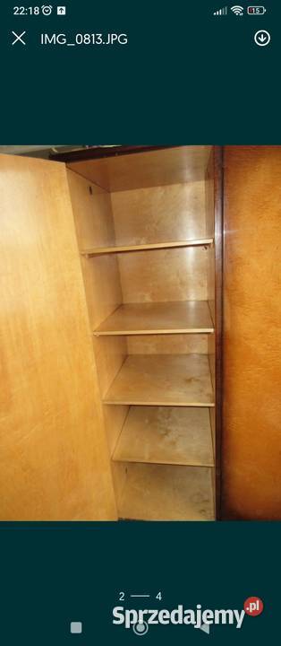 Stara drewniana szafa lakierowana vintage PRL 172cm Słupca sprzedam