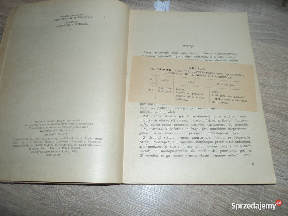 PRL Ochrona przeciwpożarowa transportu 1959 małopolskie