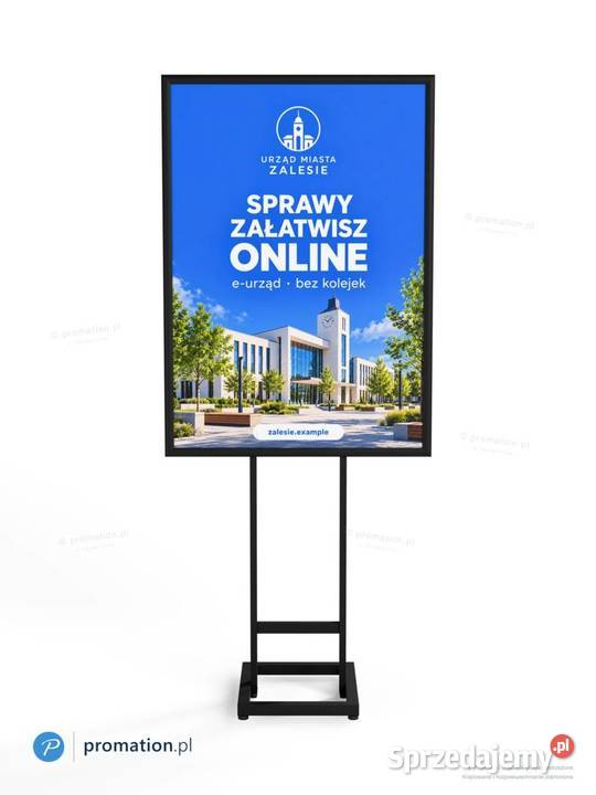 Czarny stojak na plakat B1 OWZ wolnostojący Szczecin