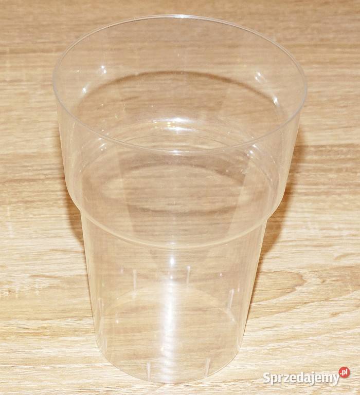 Kubki szklanki kufle plastikowe twarde PELD DUNI przezroczysty Gliwice