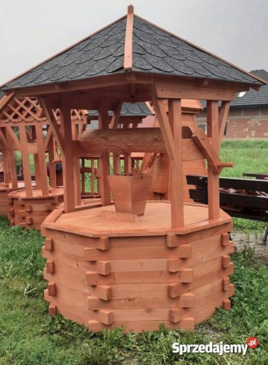 Studnia ogrodowa drewniana ozdobna na krąg Bielsko-Biała