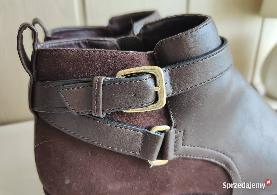Krótkie brązowe botki HM 39 sztyblety buty Szczecin
