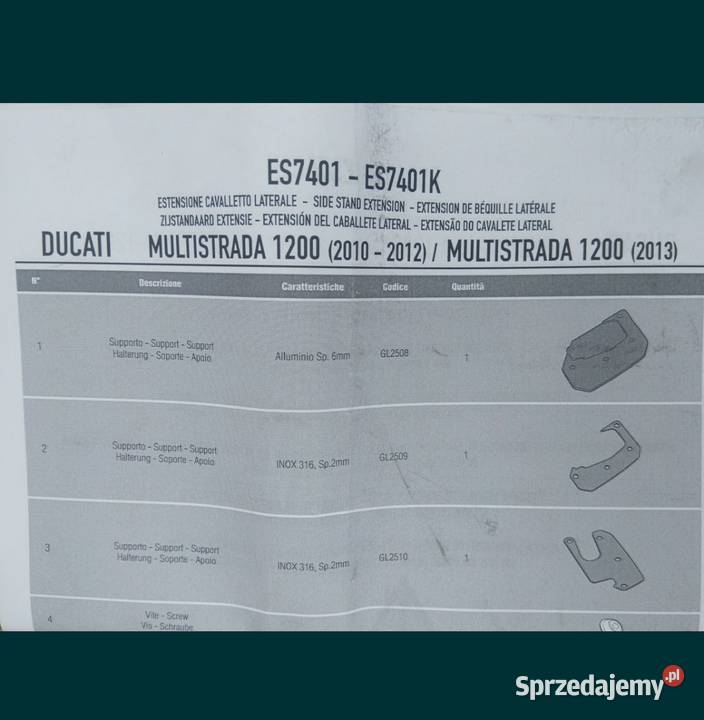 Poszerzenie stopki bocznej DUCATI Akcesoria Rawa Mazowiecka