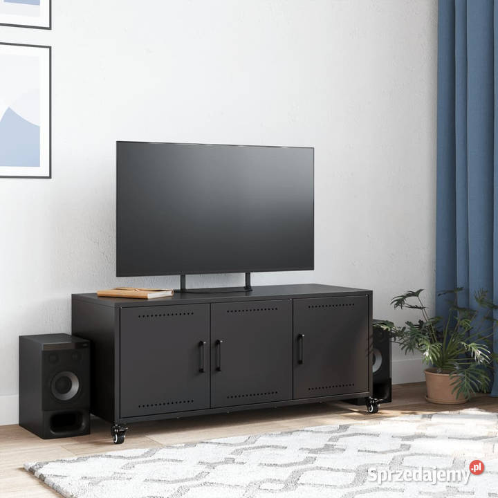 Szafka RTV czarna 1005x39x435 stal WM846644 Warszawa