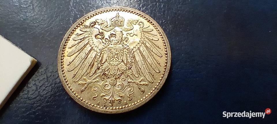 Stare monety 1 marka 1914 A Niemcy srebro podkarpackie
