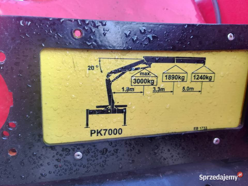 man tgl 12180 wywrotka z hds palfinger pk7000 Rok produkcji 2007 Kalisz sprzedam