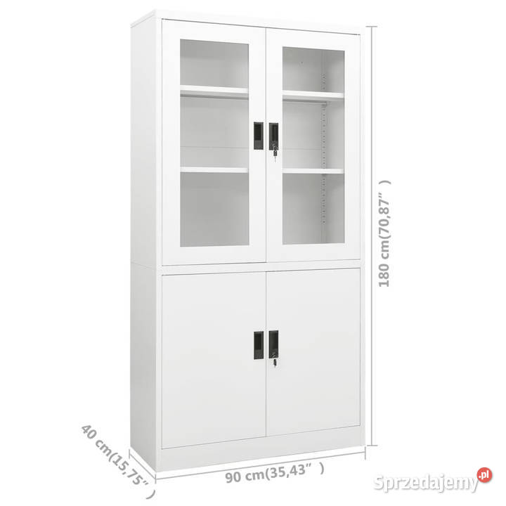 Szafa biurowa biała 90x40x180 stalowa WM335946 sprzedam
