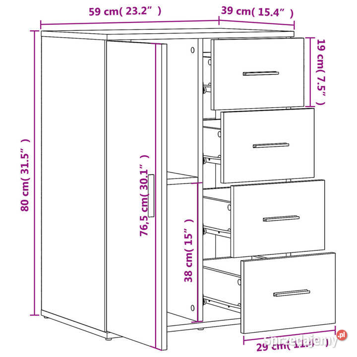 Szafka biała 59x39x80 materiał drewnopochodny Warszawa