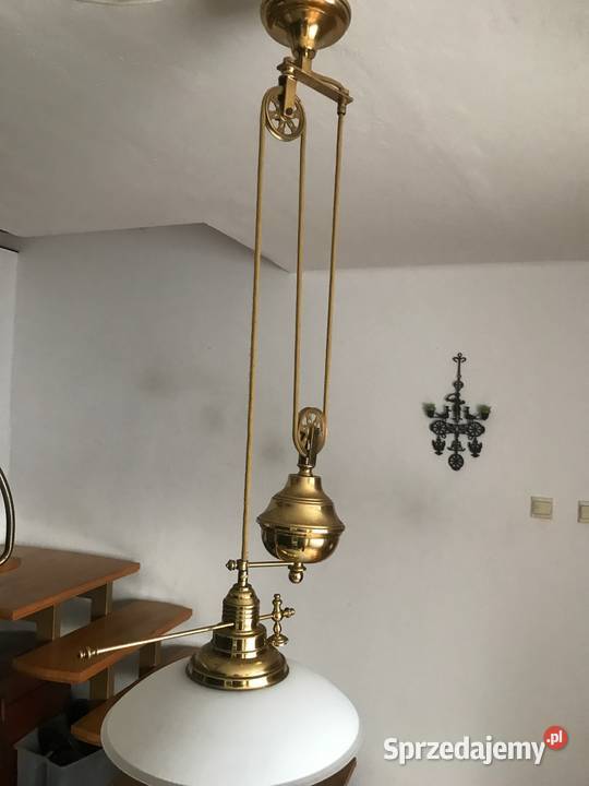 OKAZJA Wiszaca lampa mosiezna z przeciwwaga Tychy