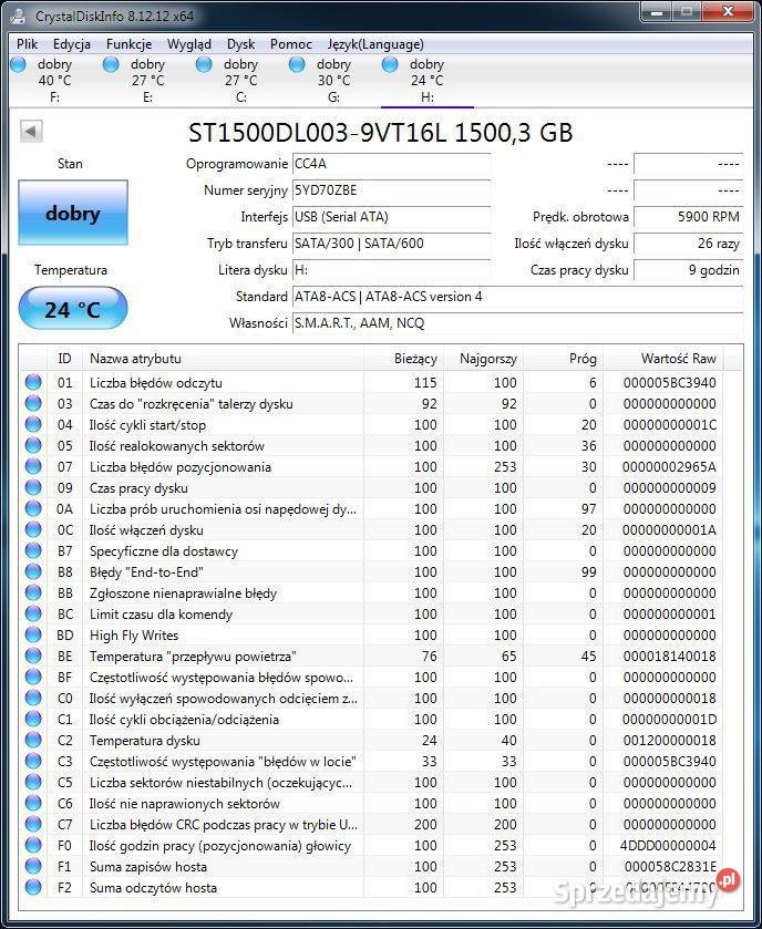 Dysk 15TB SATA 35 mało używane lubelskie Tomaszów Lubelski