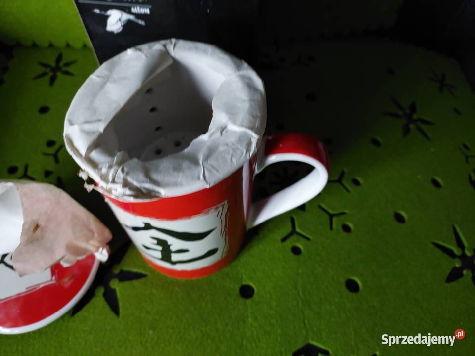 Kubek Nowy w opakowaniu z zaparzaczem ceramika dolnośląskie Wrocław sprzedam