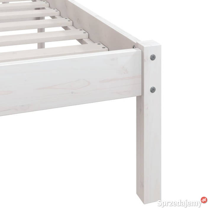 Rama łóżka biała lite drewno sosnowe 200 x 200