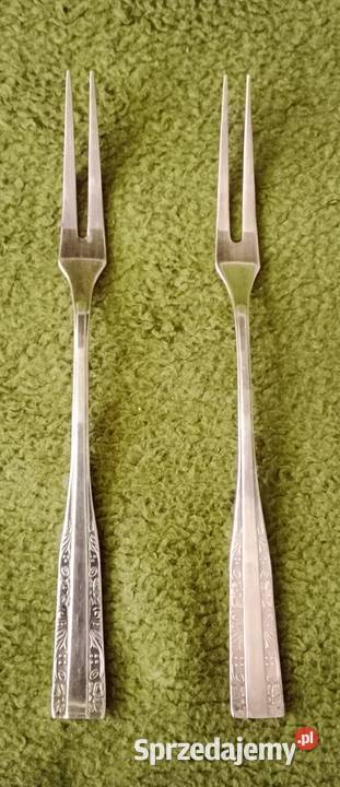 2 posrebrzane widelce do wędlin firmy HEFRA wzór Katowice