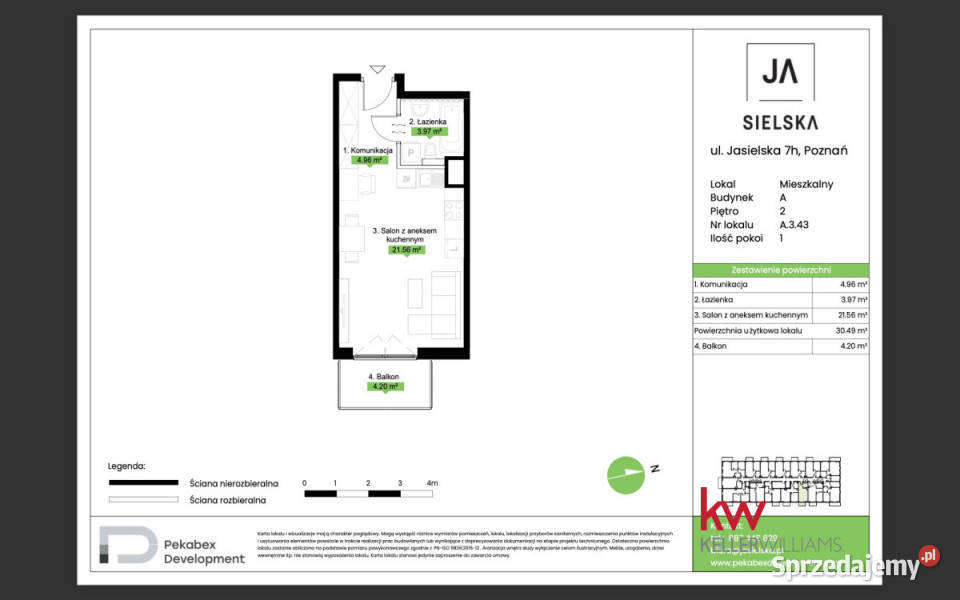 Mieszkanie 3049m2 1 pok Poznań