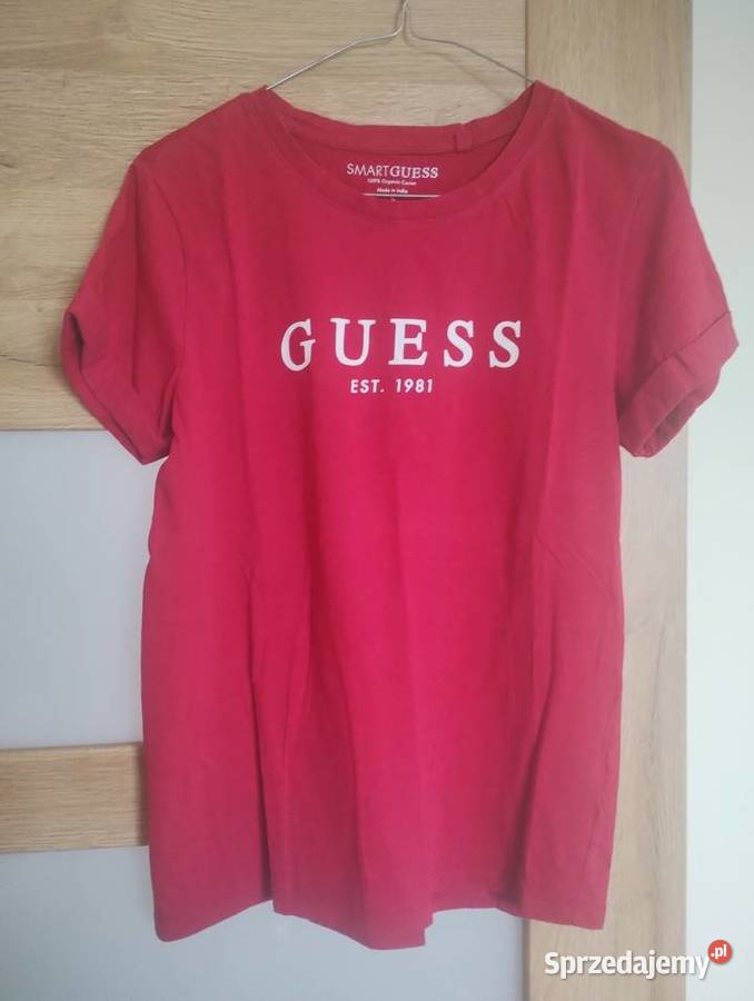 Czerwony tshirt Guess Bochnia