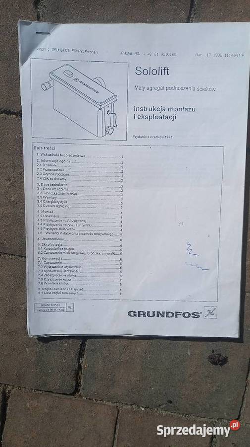 Pompa Sololift rozdrabniajaca Grundfos Kórnik sprzedam