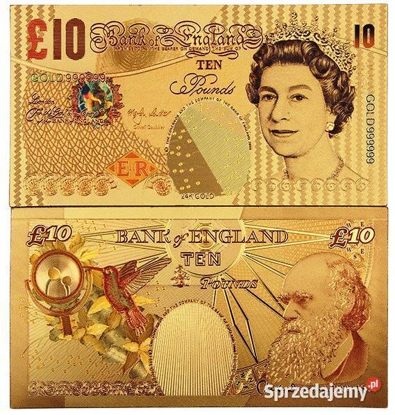 Zestaw Złotych Banknotów Funt Królowa Elżbieta Sosnowiec sprzedam