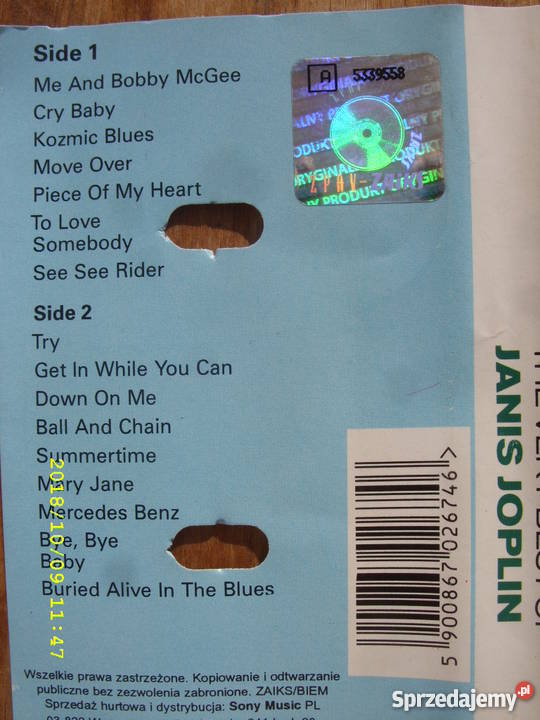 ROCK kaseta JANIS JOPLINTHE VERY BEST dolnośląskie Wołów