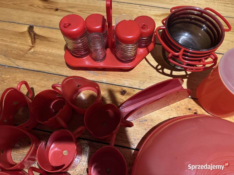 Komplet naczyń z czasów PRL Vintage kolekcja Częstochowa