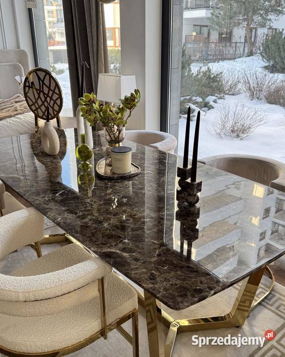 Ekskluzywny Stół Glamour Złoty KENT 220 Warszawa