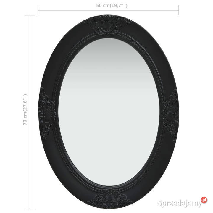 Lustro ścienne w stylu barokowym 50x70 czarne