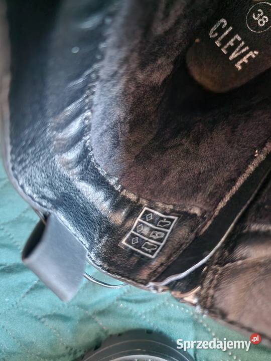 NOWE Botki damskie czarne połyskująceCLEVE Wrocław sprzedam