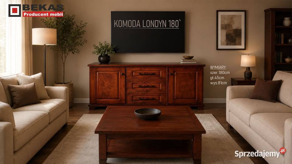 SALON NOWA Komoda Fornirowana LONDYN 180 Dąb Komody Nowy Tomyśl