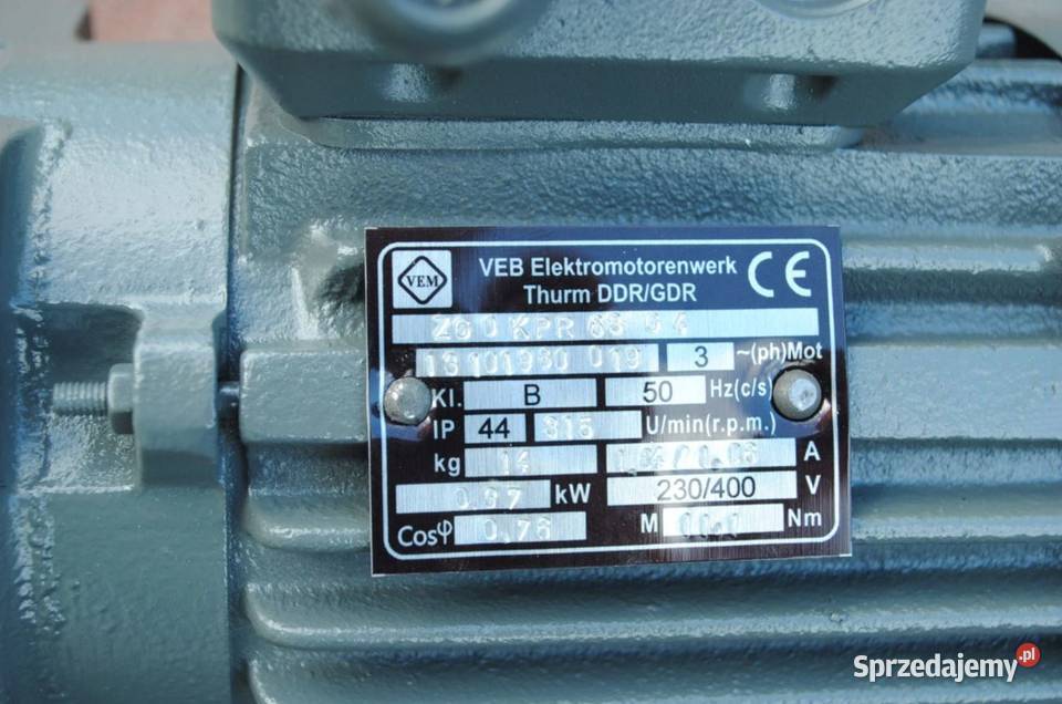 Motoreduktor kołnierzowy 037kw 315obrmin VEM lubuskie Kargowa