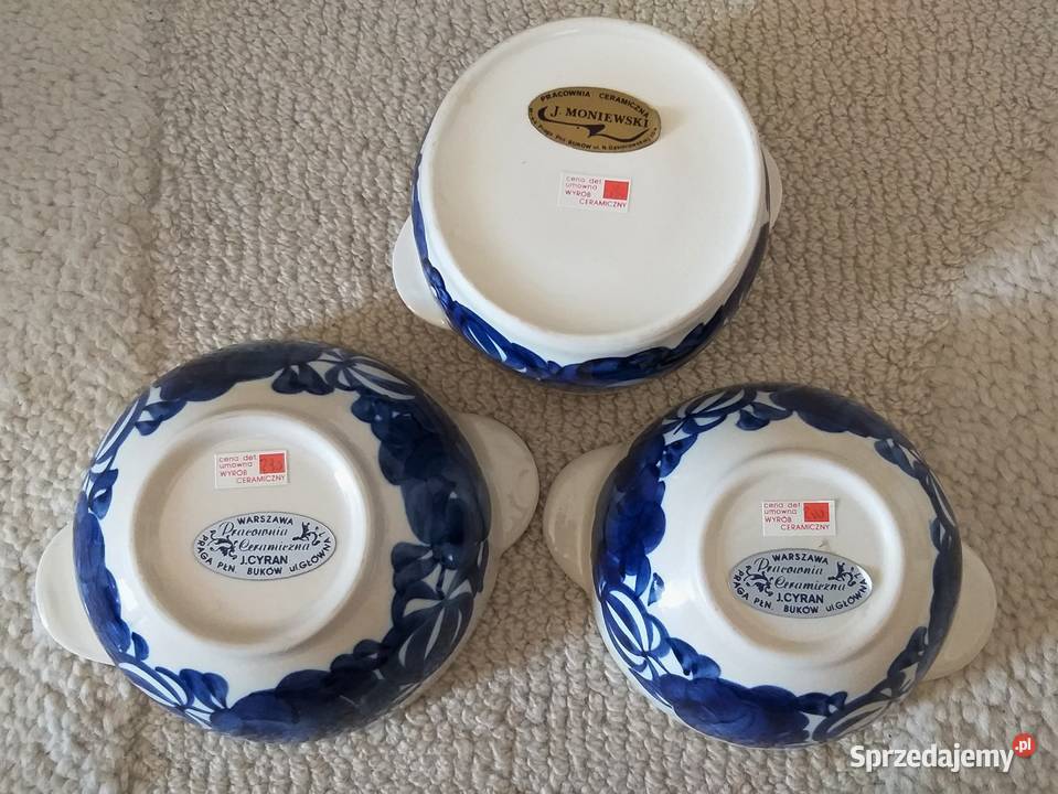 Fajansowy komplet z malunkiem ala Włocławek inny kolor mazowieckie Warszawa sprzedam