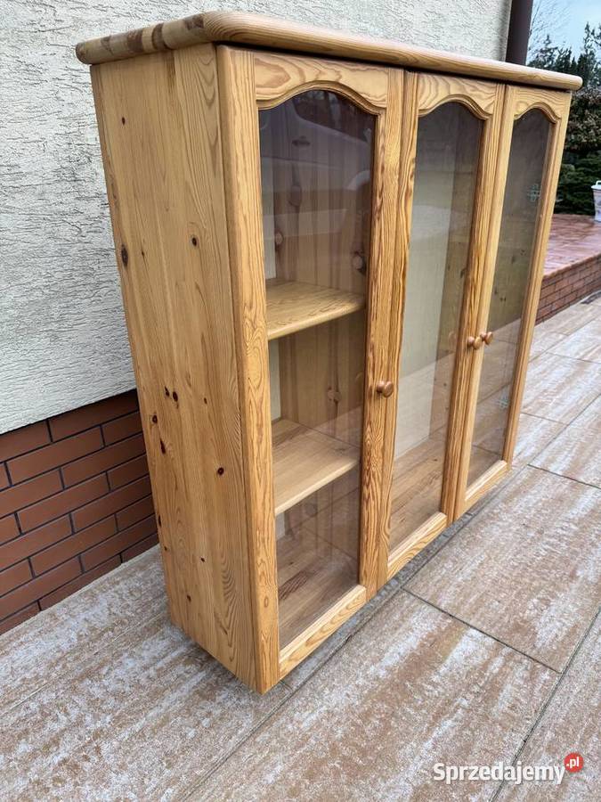Witryna sosnowa drewniana nadstawka na komodę Sulbiny