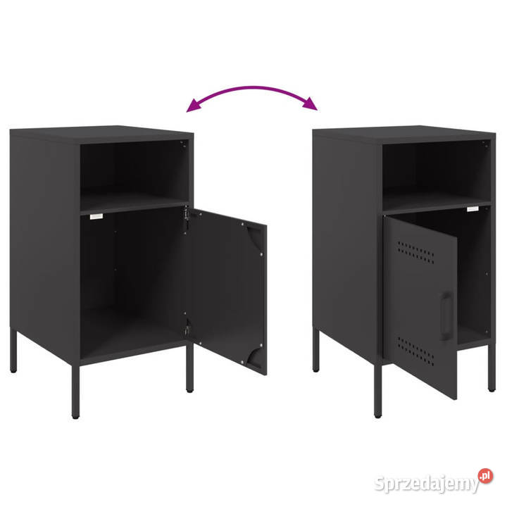 Szafki nocne 2 czarne 36x39x68 stal WM843067 Warszawa