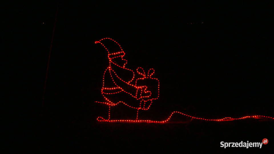 Mikołaj na saniach OZDOBA ŚWIĄTECZNA LED 2D