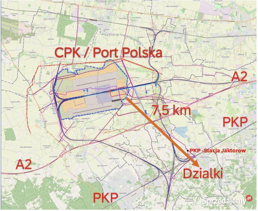 Dzialka budowlana 7 CPK Port Polka PKP okazja 240zł/m2 Budy-Grzybek sprzedam