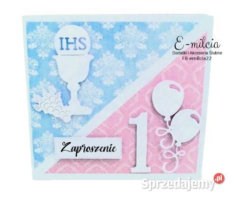 Zaproszenie 2 w 1 z okazji Chrztu Św i 1 urodzin Pozostałe Zielona Góra