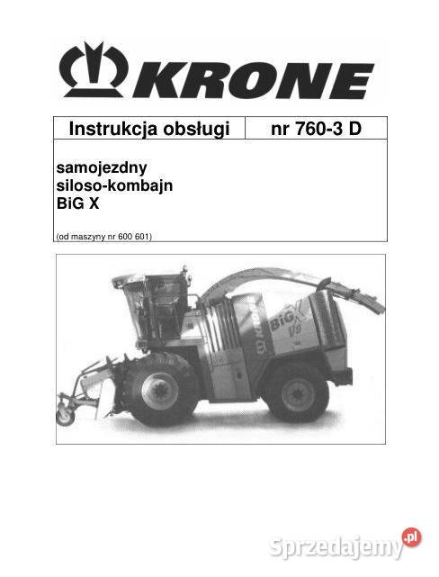 Krone Big X V8 V12 instrukcja obsługi Poradniki, albumy i reportaże Kielce