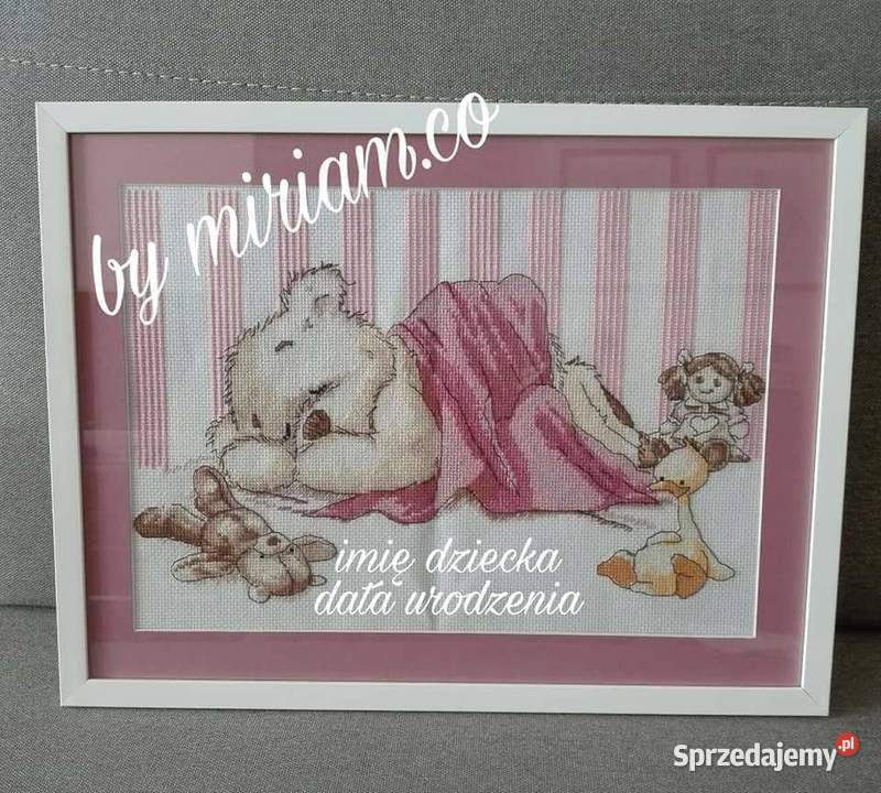 Metryczka bobas haft prezent obrazek sprzedam