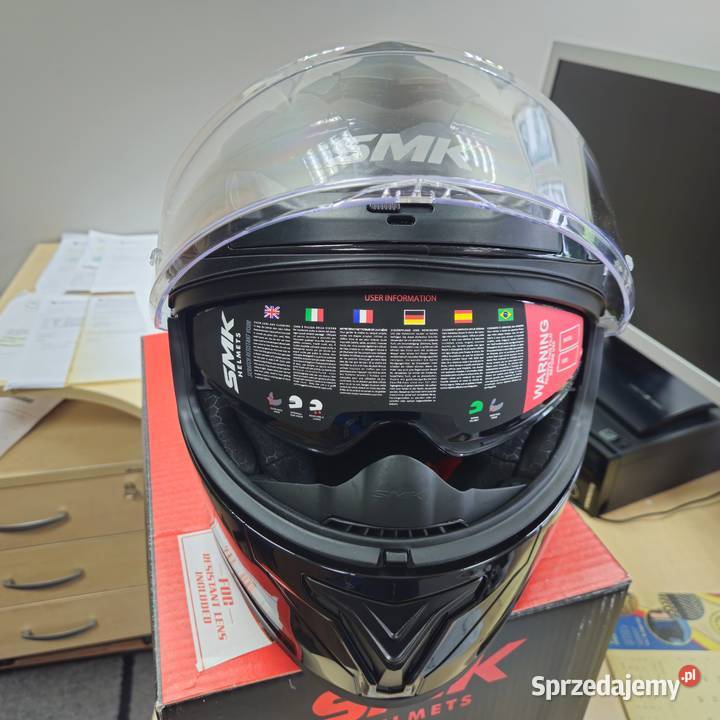 Kask motocyklowy integralny SMK Typhoon czarny Łódź