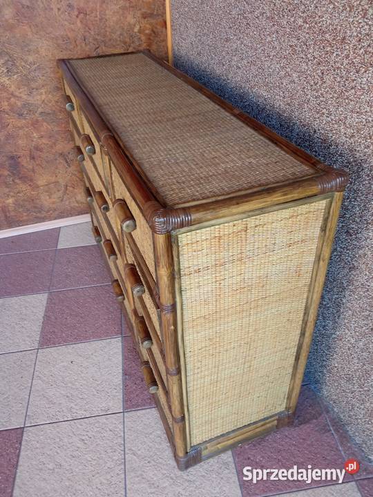 Komoda Rattanowa z szufladami 120x39x84 Sosnowiec sprzedam