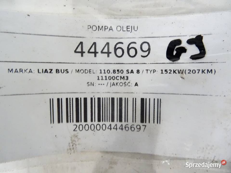POMPA OLEJU LIAZ N SMAROWANIA SILNIKOWA ciężarowe