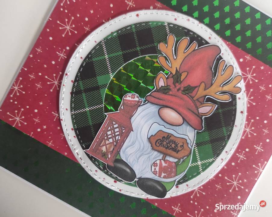 Kartka świąteczna ręcznie robiona na Boże Łódź