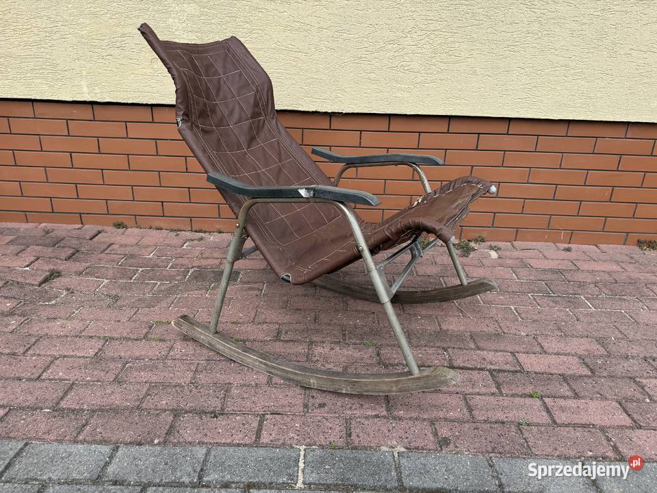 Fotel bujak na biegunach retro PRL vintage art mazowieckie