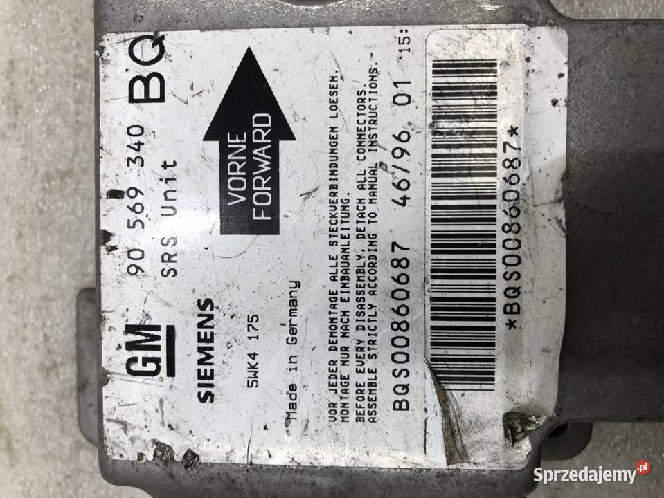 MODUŁ AIRBAG OPEL VECTRA B 90569340 9602