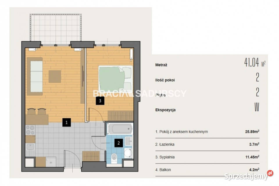 Mieszkanie 4104m 2 pok Kraków małopolskie
