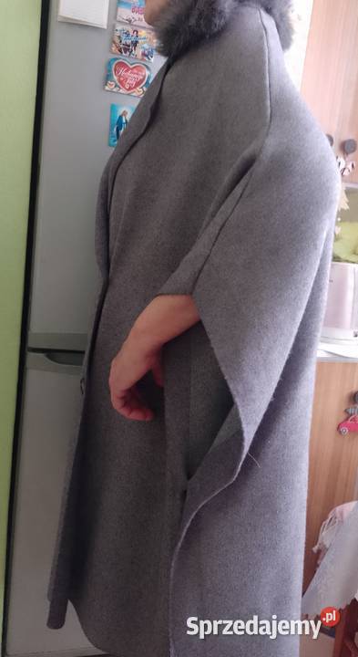 36S ZARA Płaszcz dzianinowy z futrzanym małopolskie Kraków